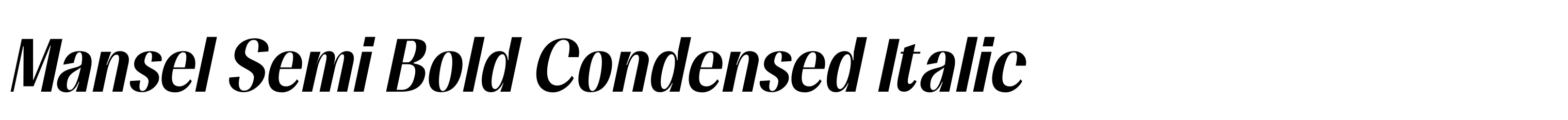 Mansel Semi Bold Condensed Italic